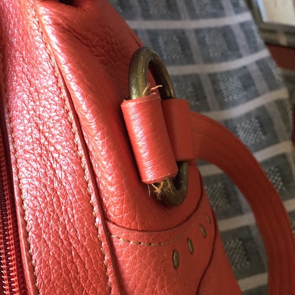 Hot in Hollywood orange leather boho satchel - Picture 5 of 8